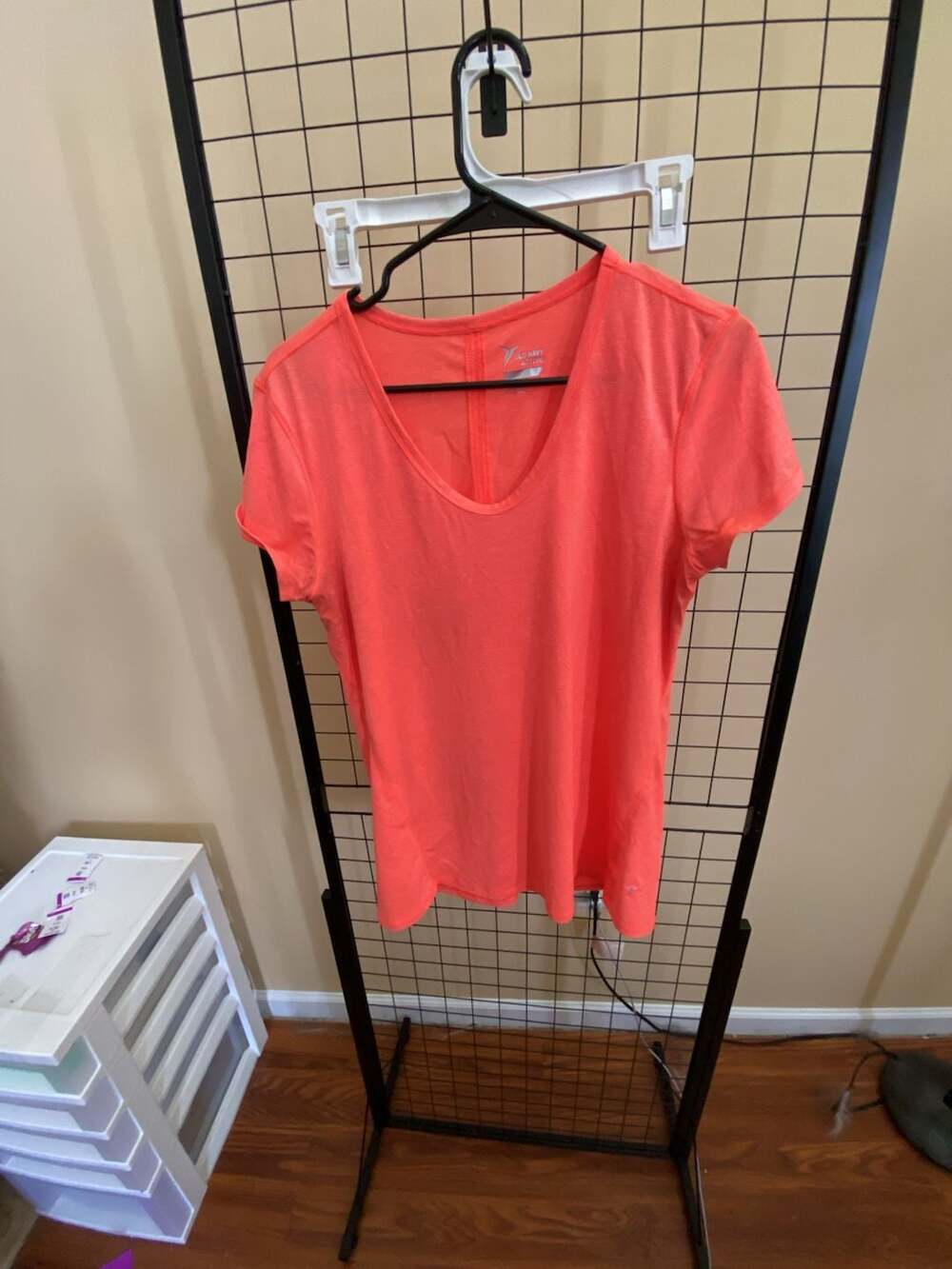 Old Navy Active Go-Dry Neon Orange V-Neck Performance T-Shirt